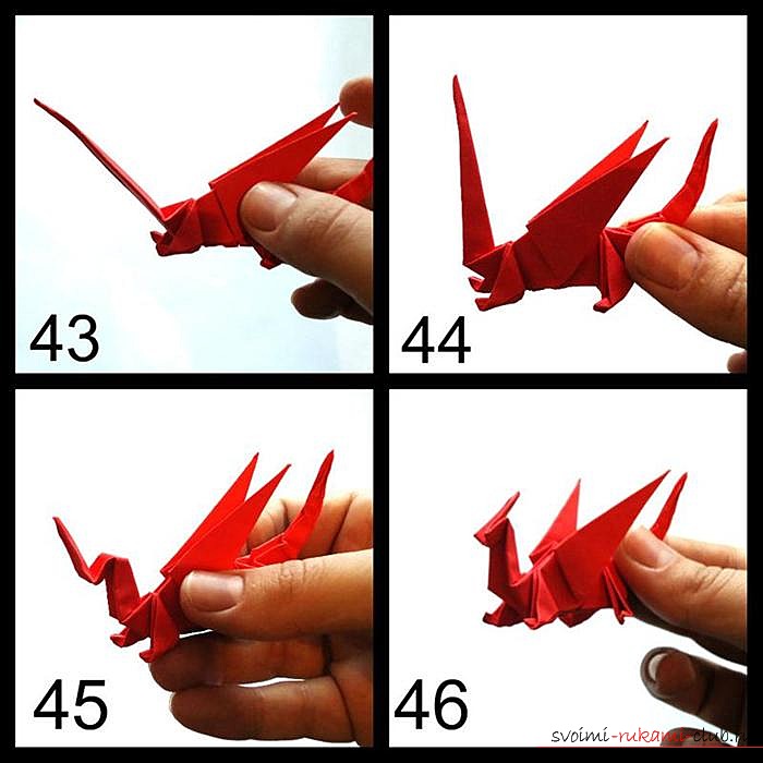 Оригами дракон, схема. Фото №10